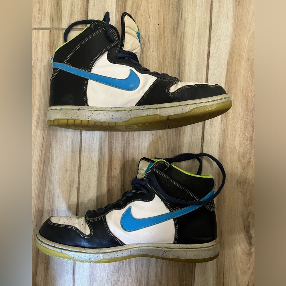 Nike Dunk High Premium white blue glow sneakers high tops Men’s size 12 WORN